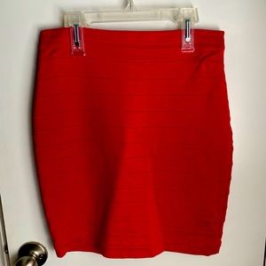 Express Red Mini Pencil Skirt